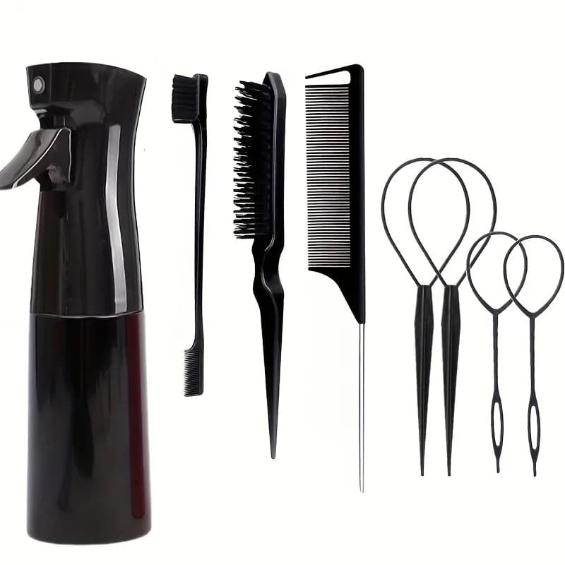 Complete hair styling set with spray bottle and brushes — image 5