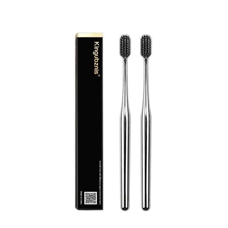 Gold and silver luxury toothbrush with electroplated handle — image 7
