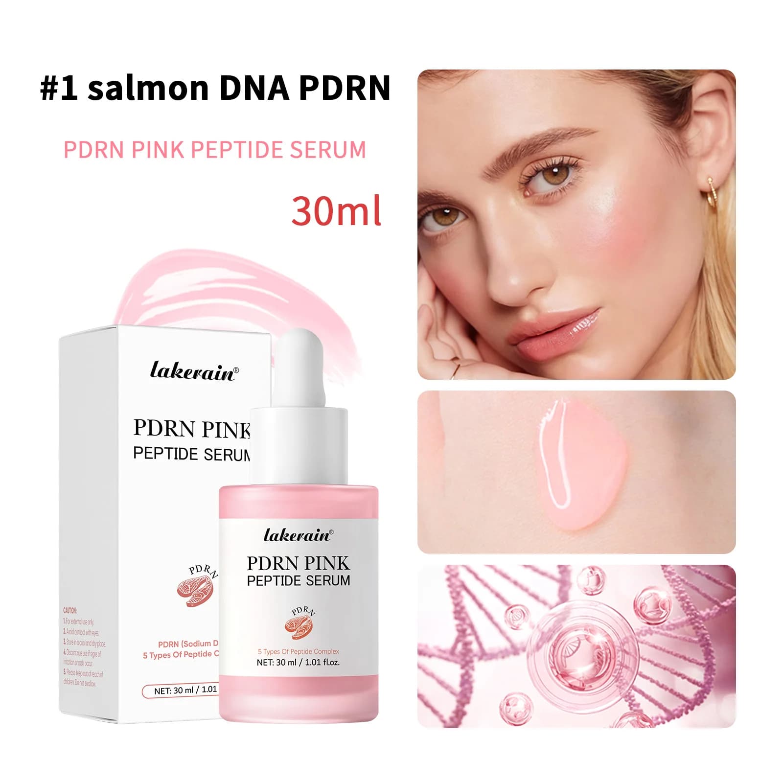 Pink peptide serum bottle with salmon DNA — image 7