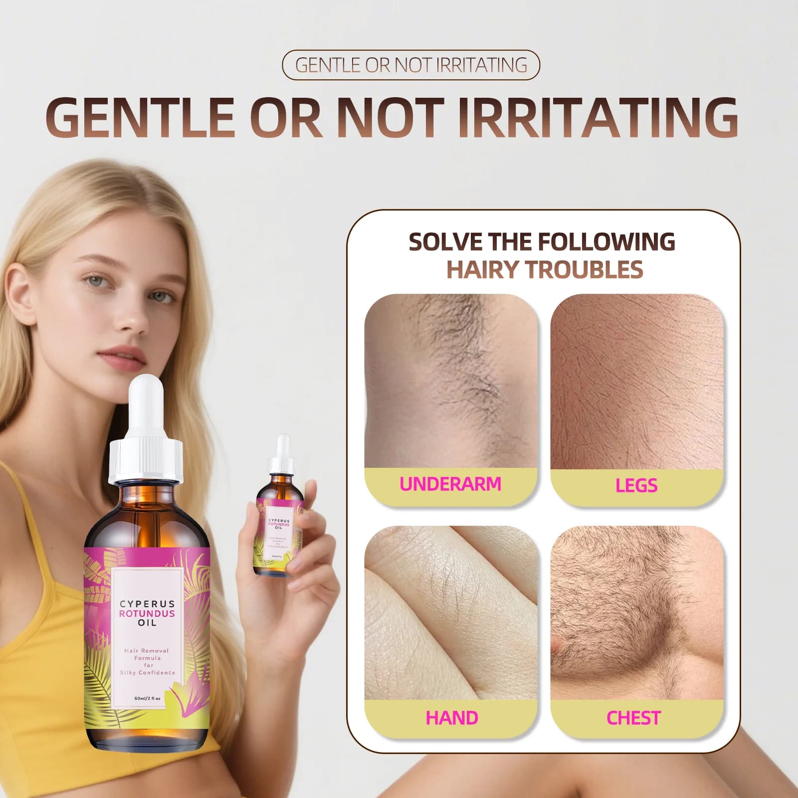 bottled jojoba and almond hair minimizing oil — image 2