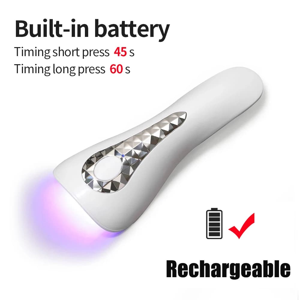 handheld rechargeable UV LED nail dryer lamp — image 8