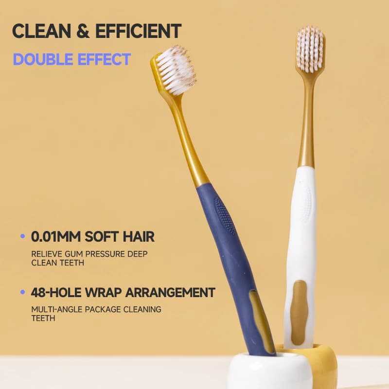 soft bristle wide-head adult toothbrush — image 2
