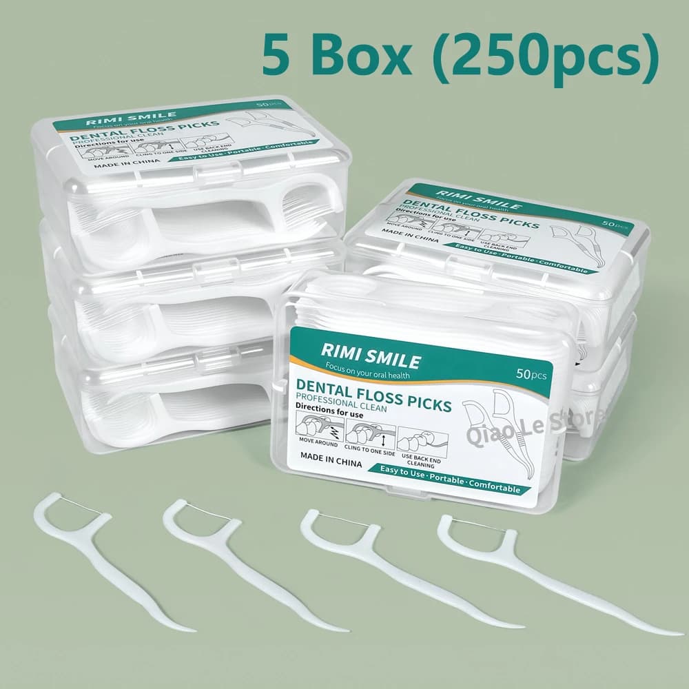 Disposable plastic dental floss toothpick — image 3