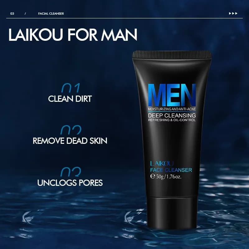 LAIKOU men's facial cleanser tube — image 2