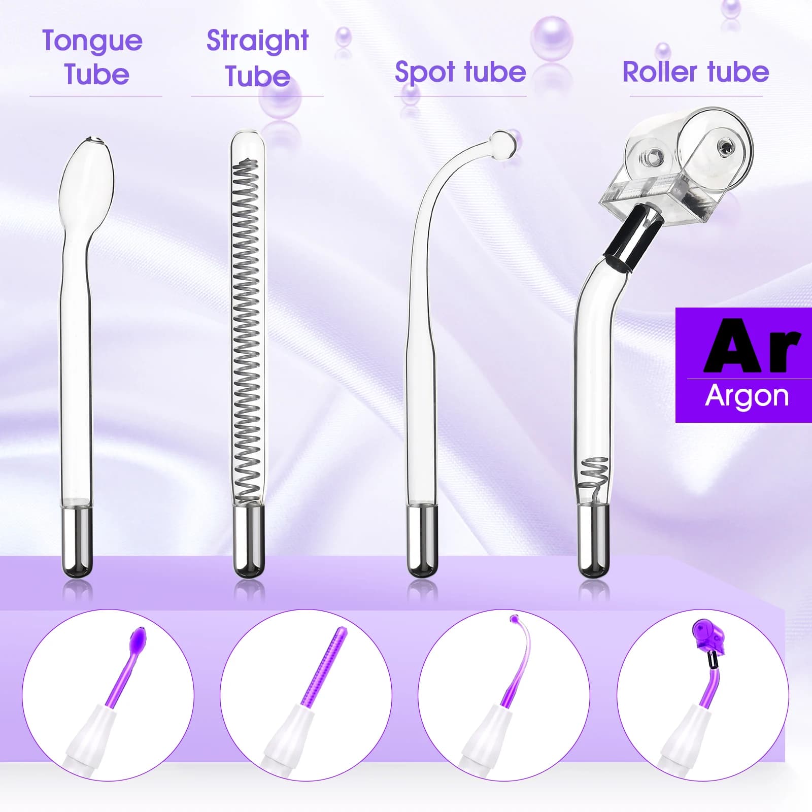 high frequency facial electrotherapy wand with glass electrode — image 5