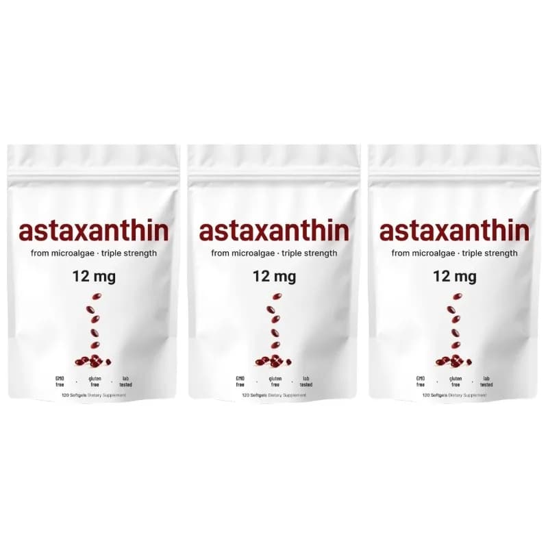 bottle of astaxanthin 12 mg plant-based microalgae oil softgels — image 8