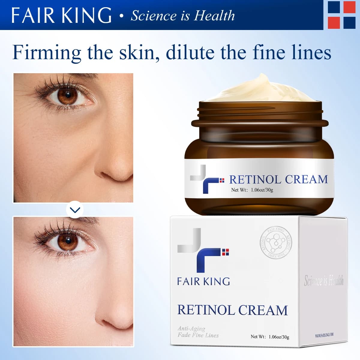 Fairking retinol anti-aging face cream tube — image 3