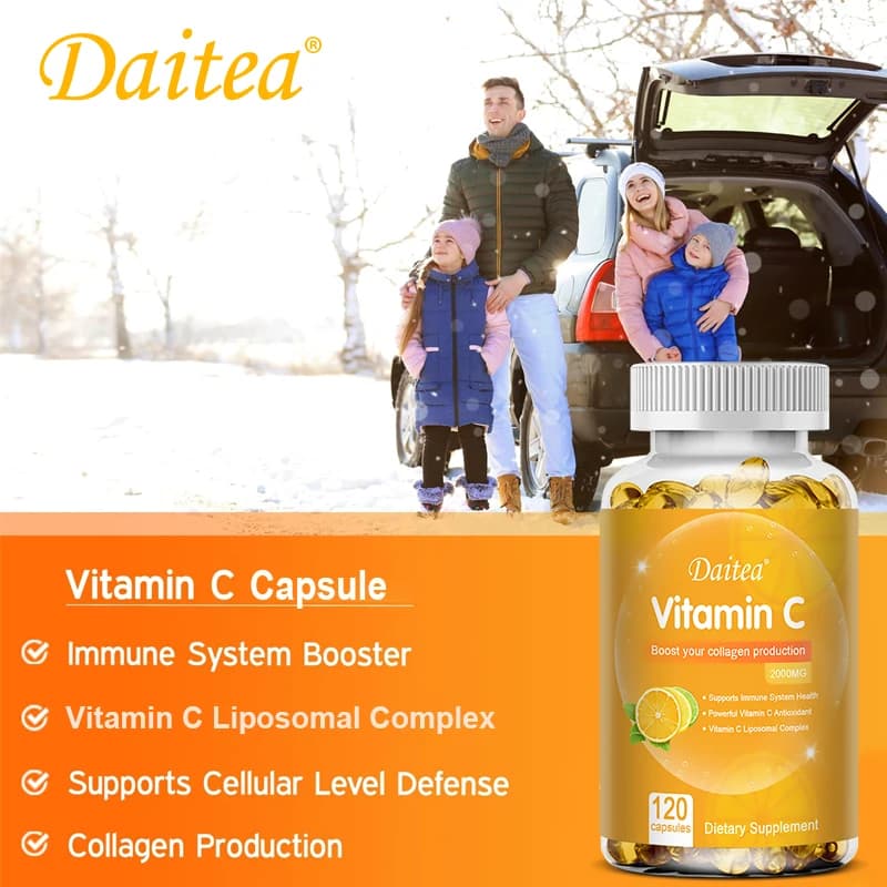 bottle of vitamin c 2000 mg capsules — image 3