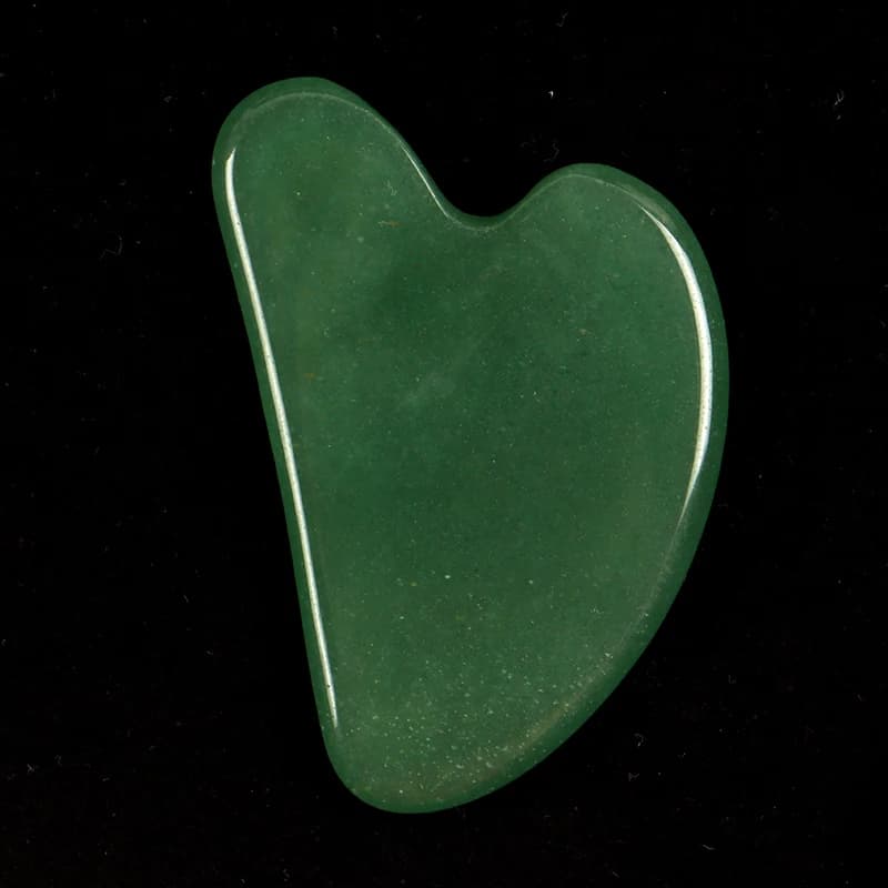 Heart-shaped rose quartz and jade gua sha facial massage stone — image 6