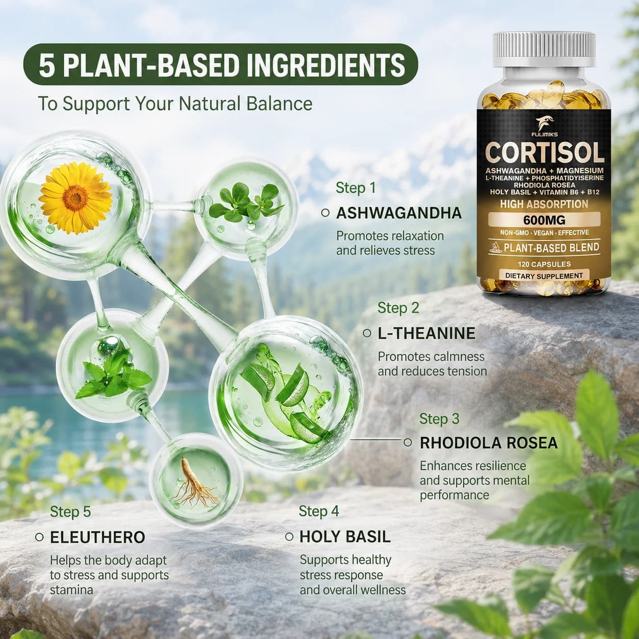 cortisol support supplement bottle — image 5