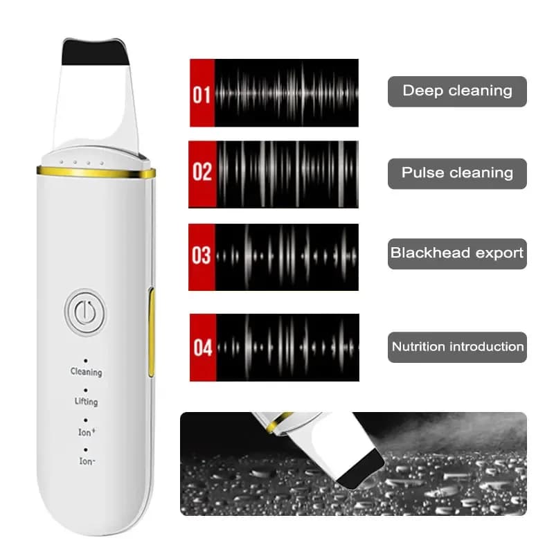 Ultrasonic facial scrubber with vibrating spatula — image 4