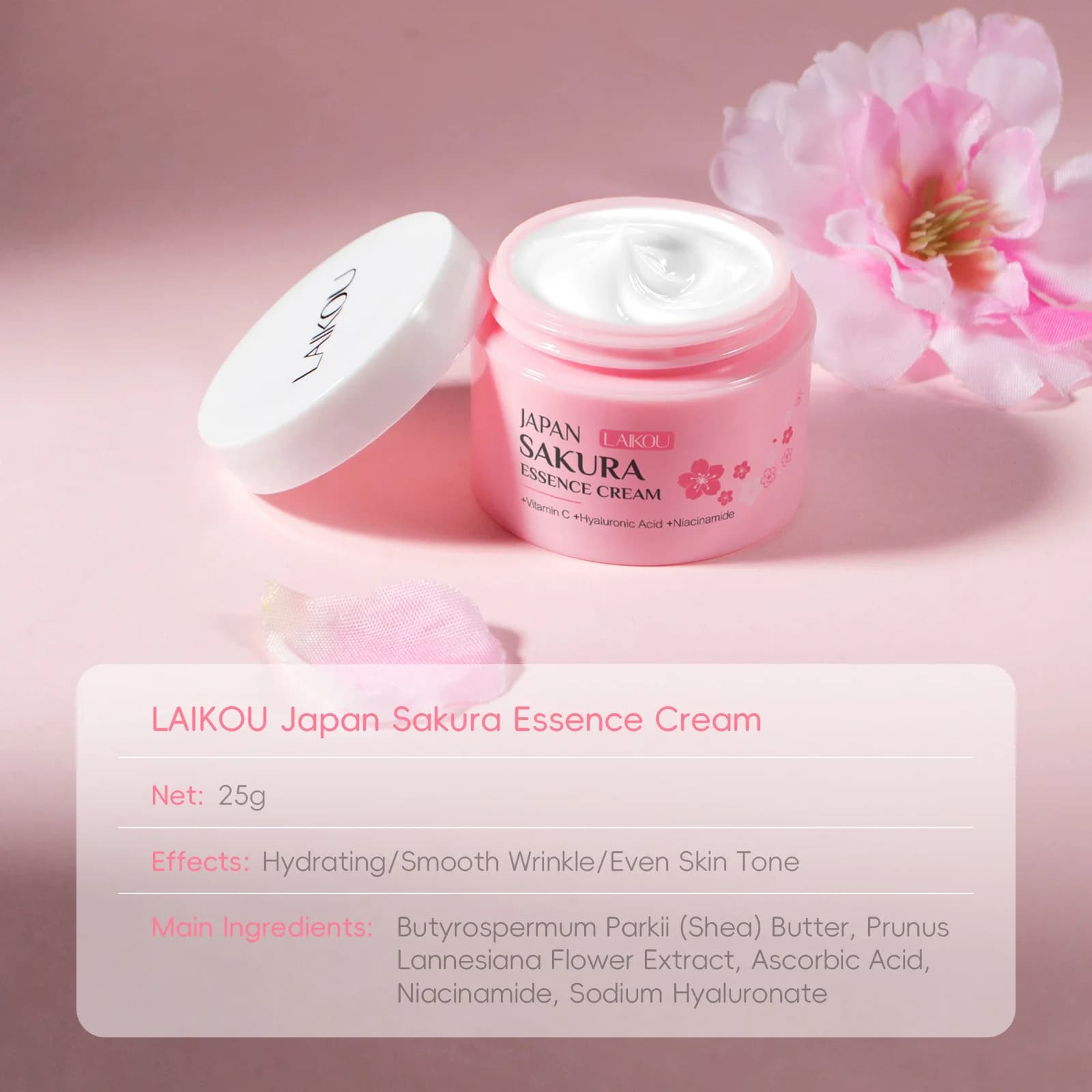 LAIKOU Sakura Hydrating Cream moisturizer tube — image 3