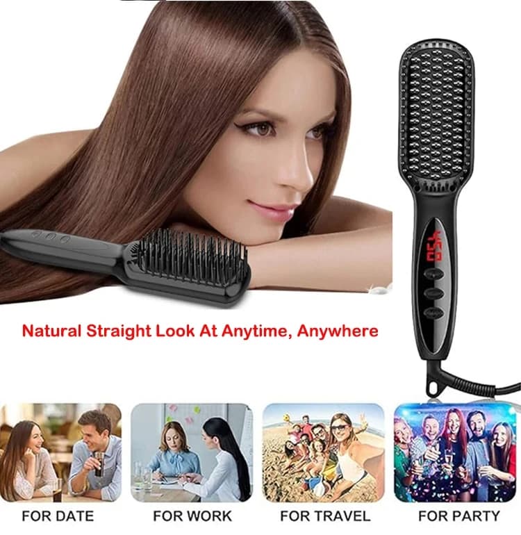 ceramic hair straightening brush — image 5