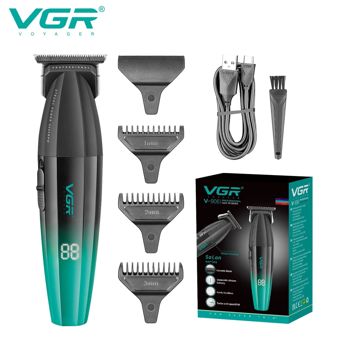 VGR V-906 hair trimmer with LED display — image 7