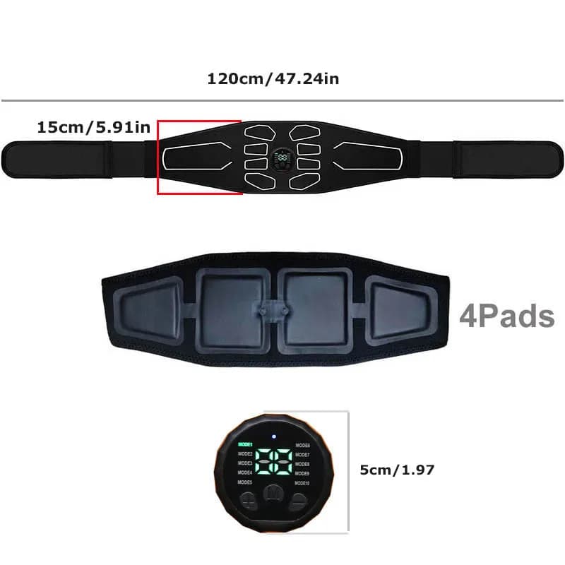 EMS abdominal trainer belt on a waist — image 3