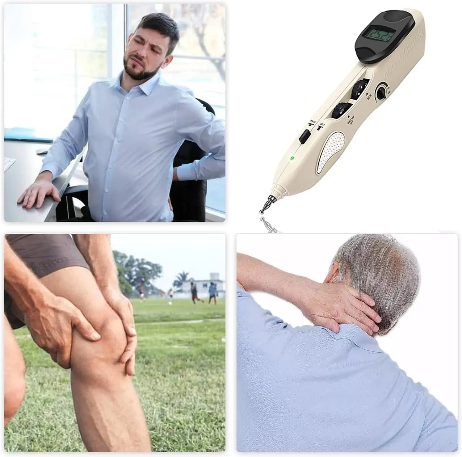 Electronic acupuncture pen with three massage heads — image 5