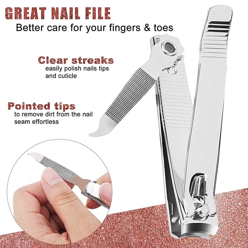 Splash‑resistant stainless steel nail clippers — image 4