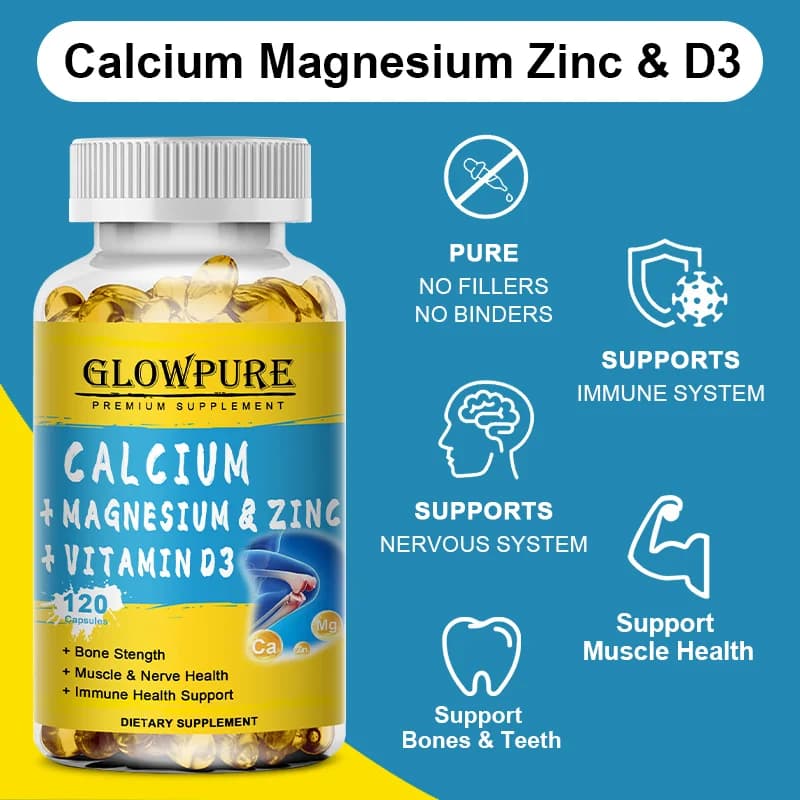bottle of calcium magnesium zinc vitamin D3 supplement — image 2
