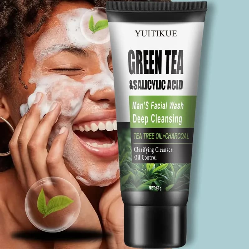 YUITIKUE men's facial wash green tea and salicylic acid — image 6