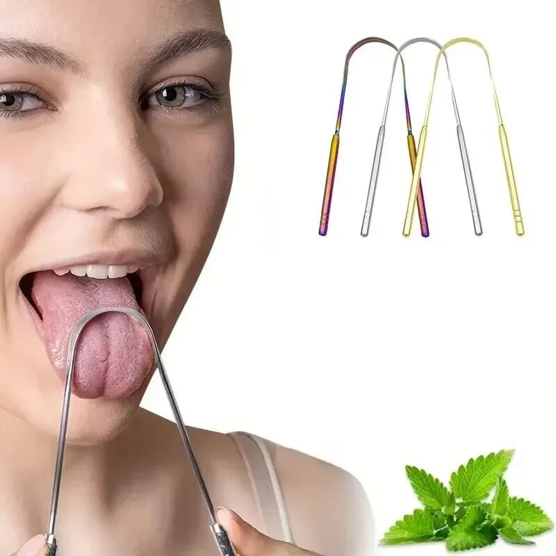 Stainless steel U‑shape tongue scraper — image 1