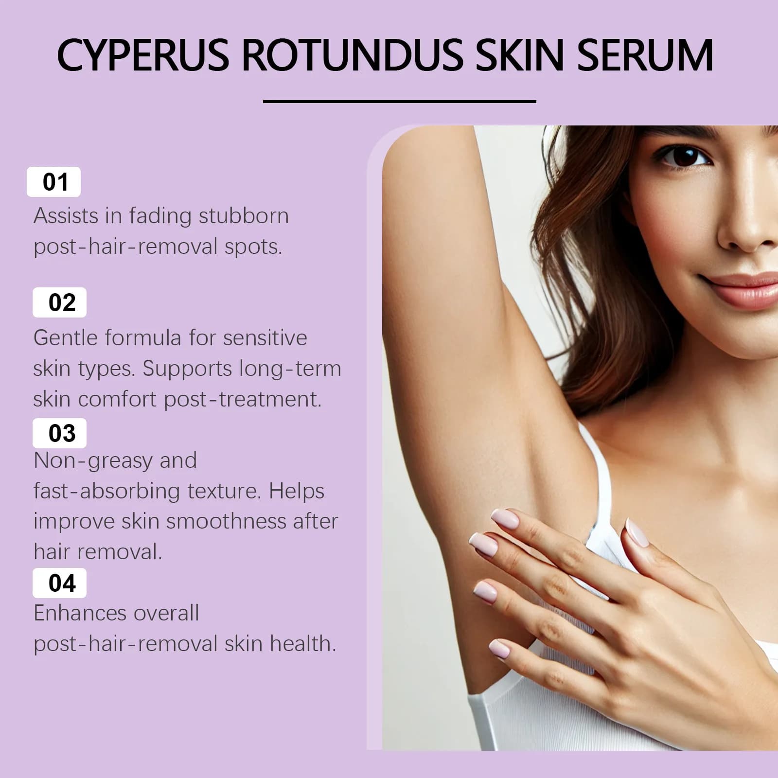 Cyperus rotundus skin serum for hair reduction — image 4
