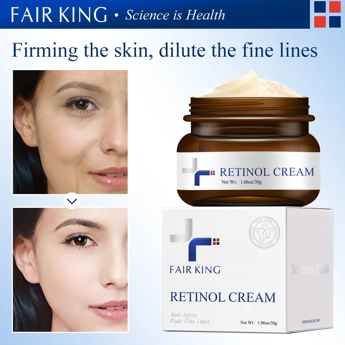 Fairking retinol anti-aging face cream tube — image 2