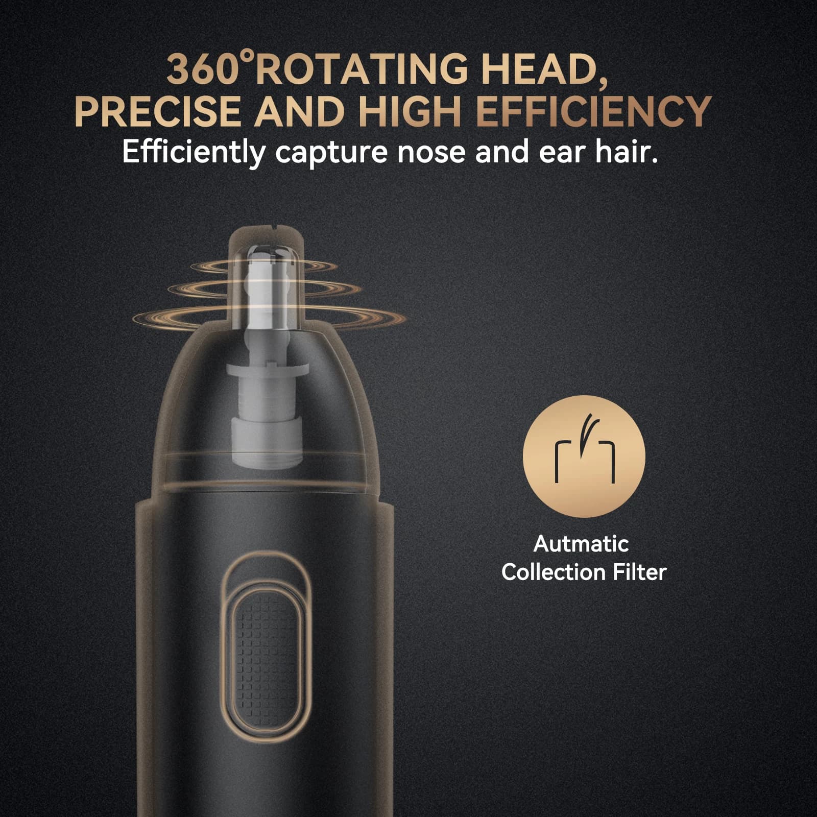 Rechargeable 360° rotating nose hair trimmer — image 4