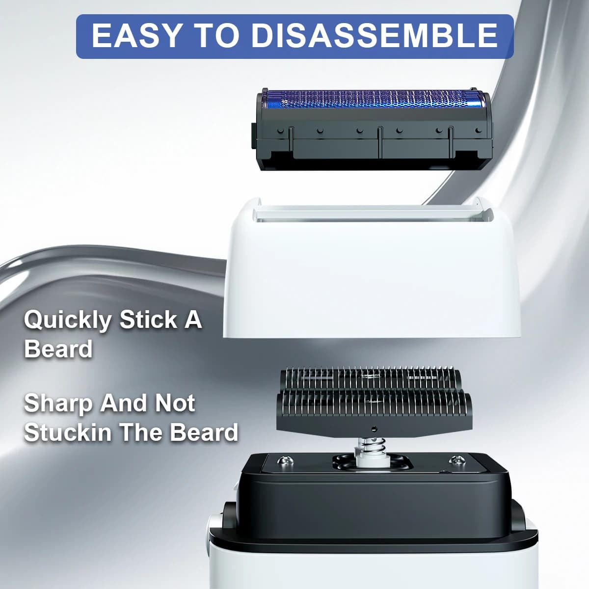 Rosyous RS620 double foil electric shaver in blue — image 4