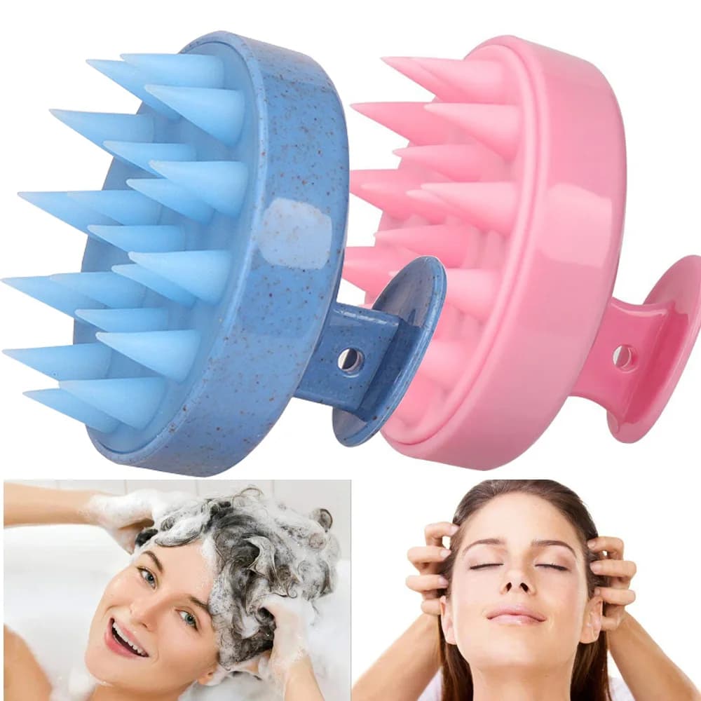 silicone scalp scrubber hair brush — image 1