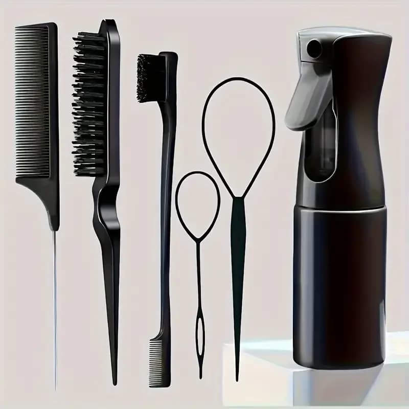 six-piece hair brush set with spray bottle — image 7