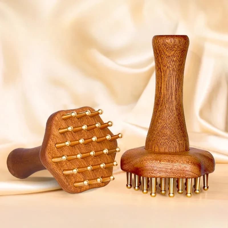 portable brass gua sha massage tool — image 2