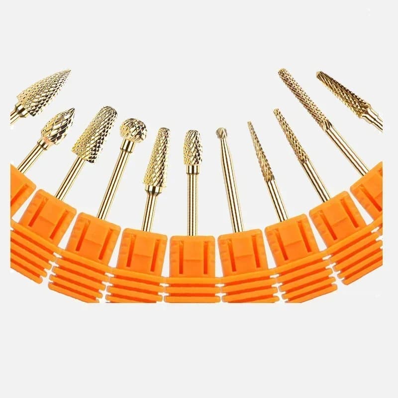 golden carbide nail drill bits for electric nail drill — image 5