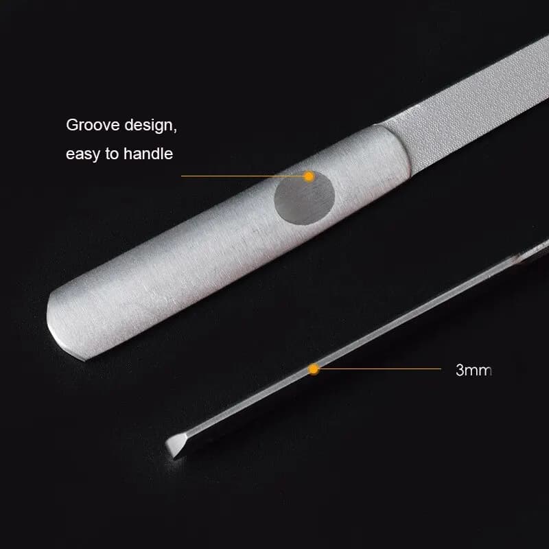 three stainless steel double-sided nail files — image 4