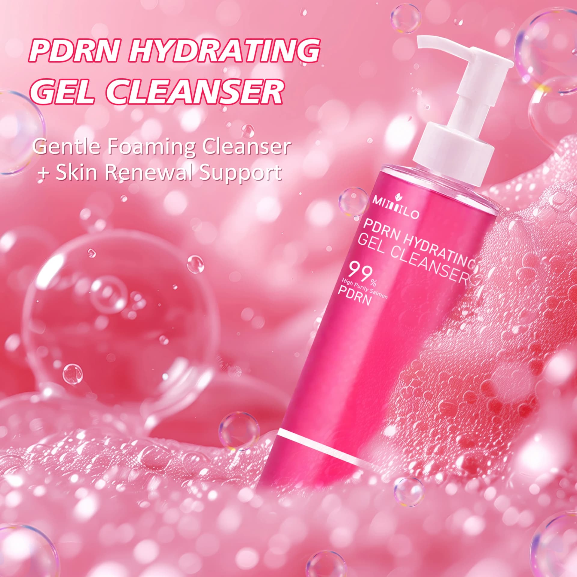 Salmon pink foam cleansing gel tube — image 3