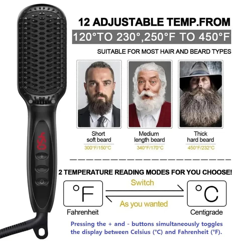 ceramic hair straightening brush — image 6