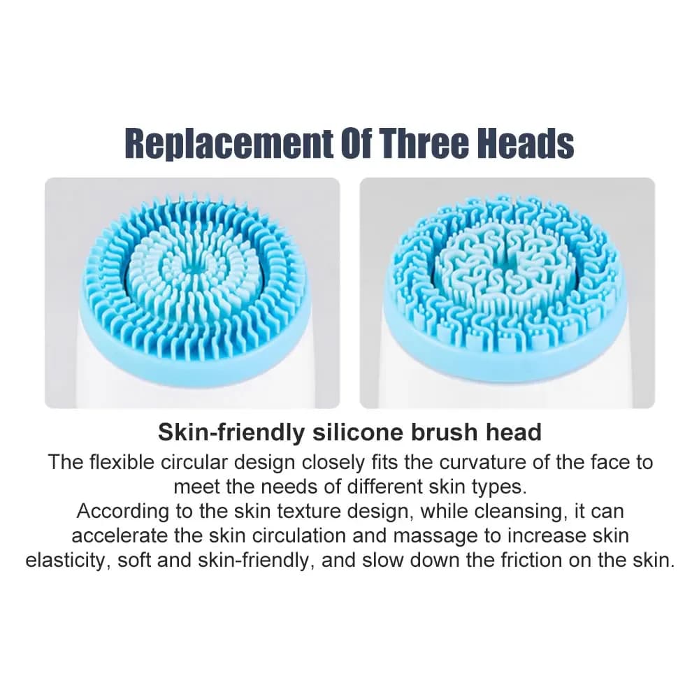 3-in-1 ultrasonic facial cleansing brush with rotating head — image 3