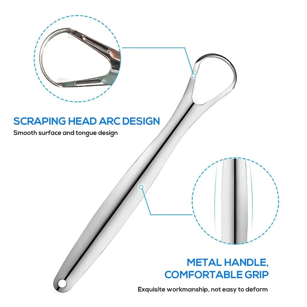Stainless steel tongue scraper set — image 3