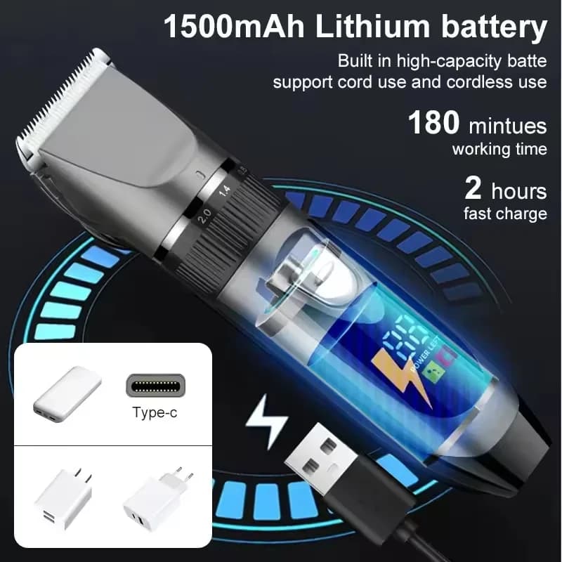 electric hair clipper set with digital display — image 5