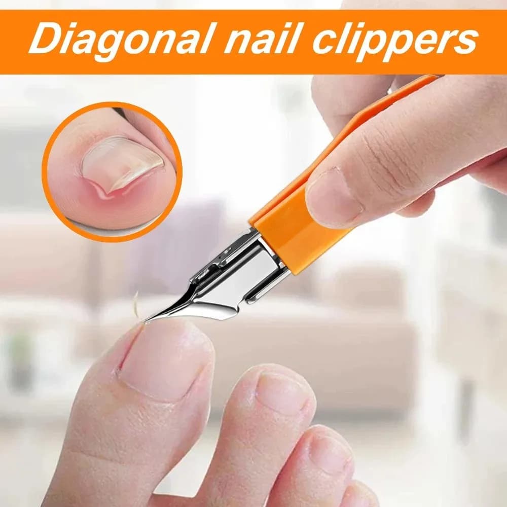 Stainless steel slant edge nail clipper with wide opening — image 3
