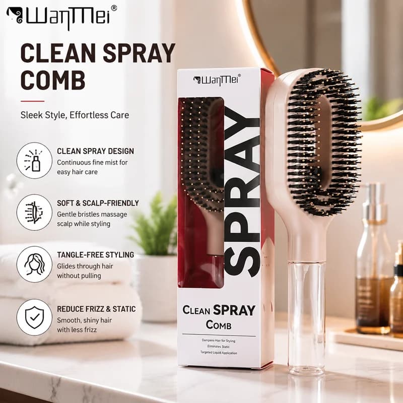 Detangling Hairbrush with Built-in Spray Bottle