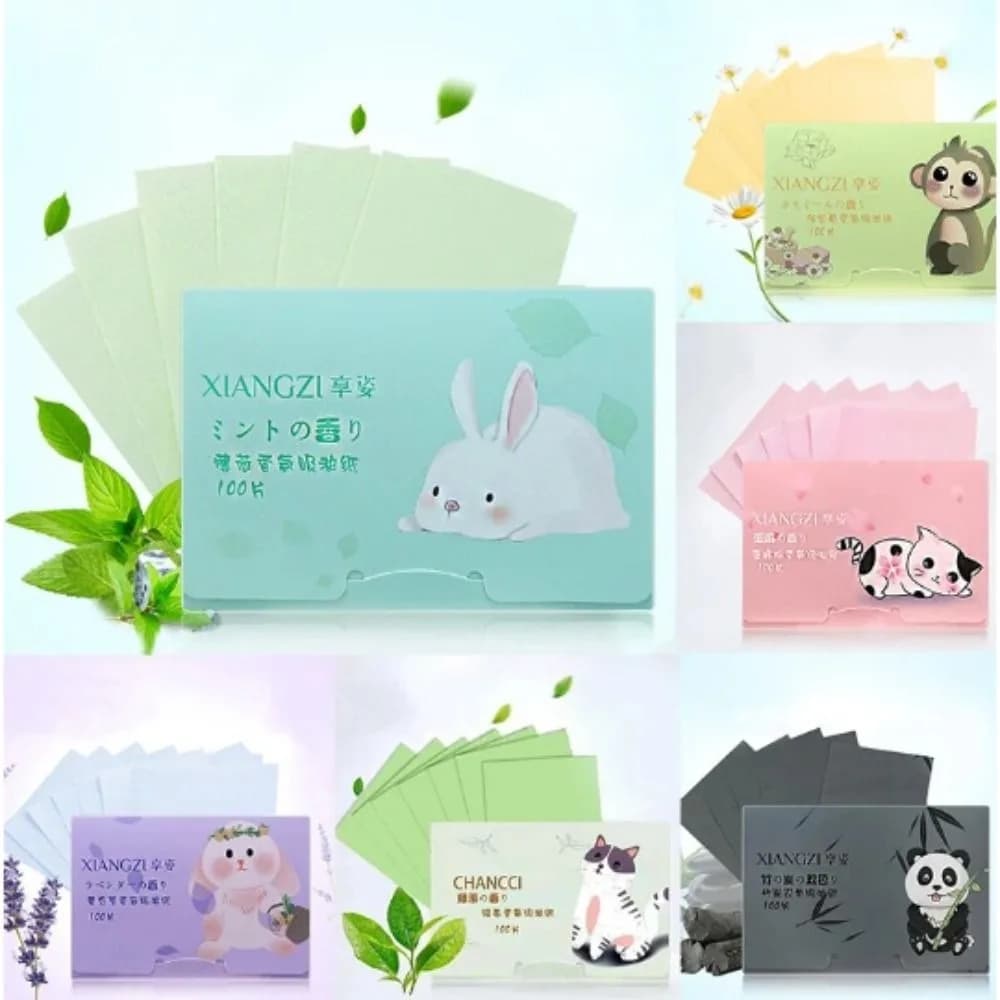 green tea facial oil absorbing paper sheets — image 2