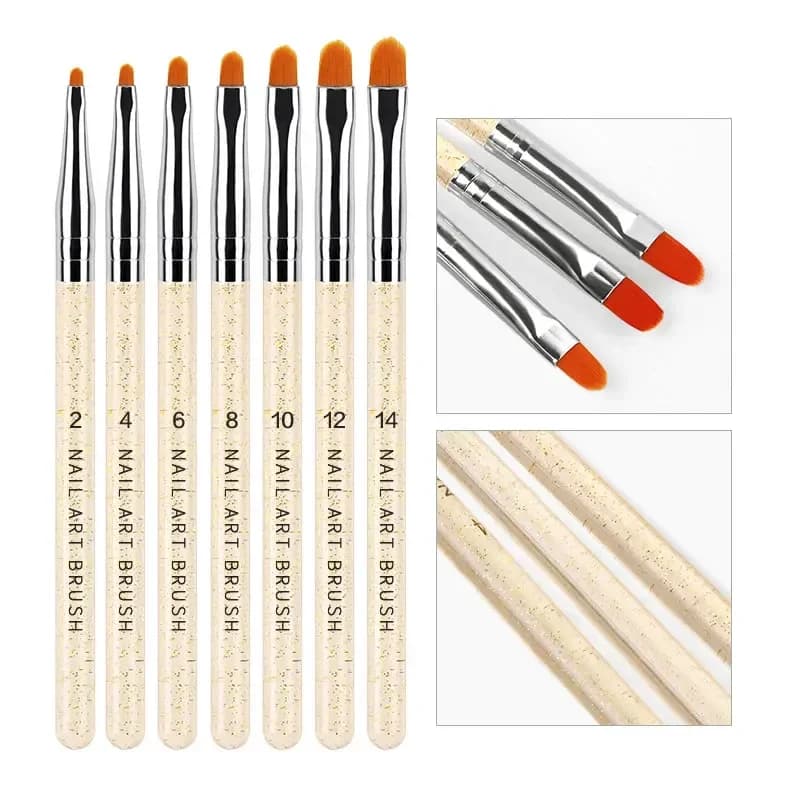 7-piece nylon brush pen set for nail art — image 1
