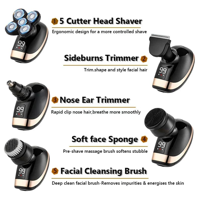 5-in-1 rechargeable electric razor for men — image 3