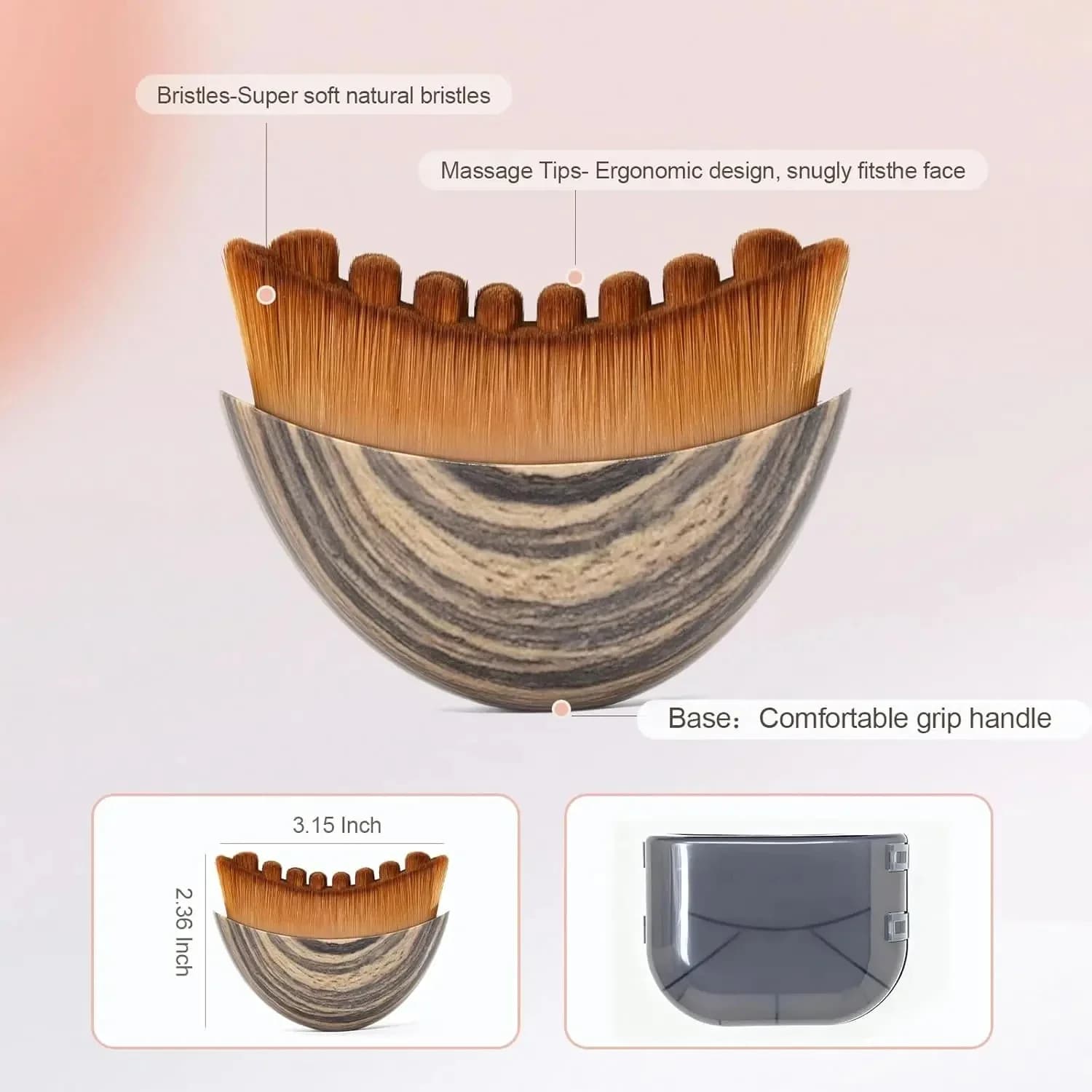 Lymphatic contour face brush with soft bristles — image 5
