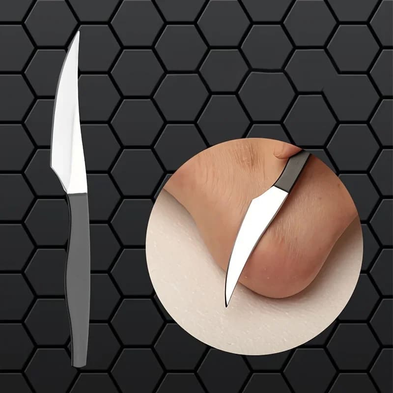 Stainless steel foot care set with knife, scraper, clippers and skin remover — image 5