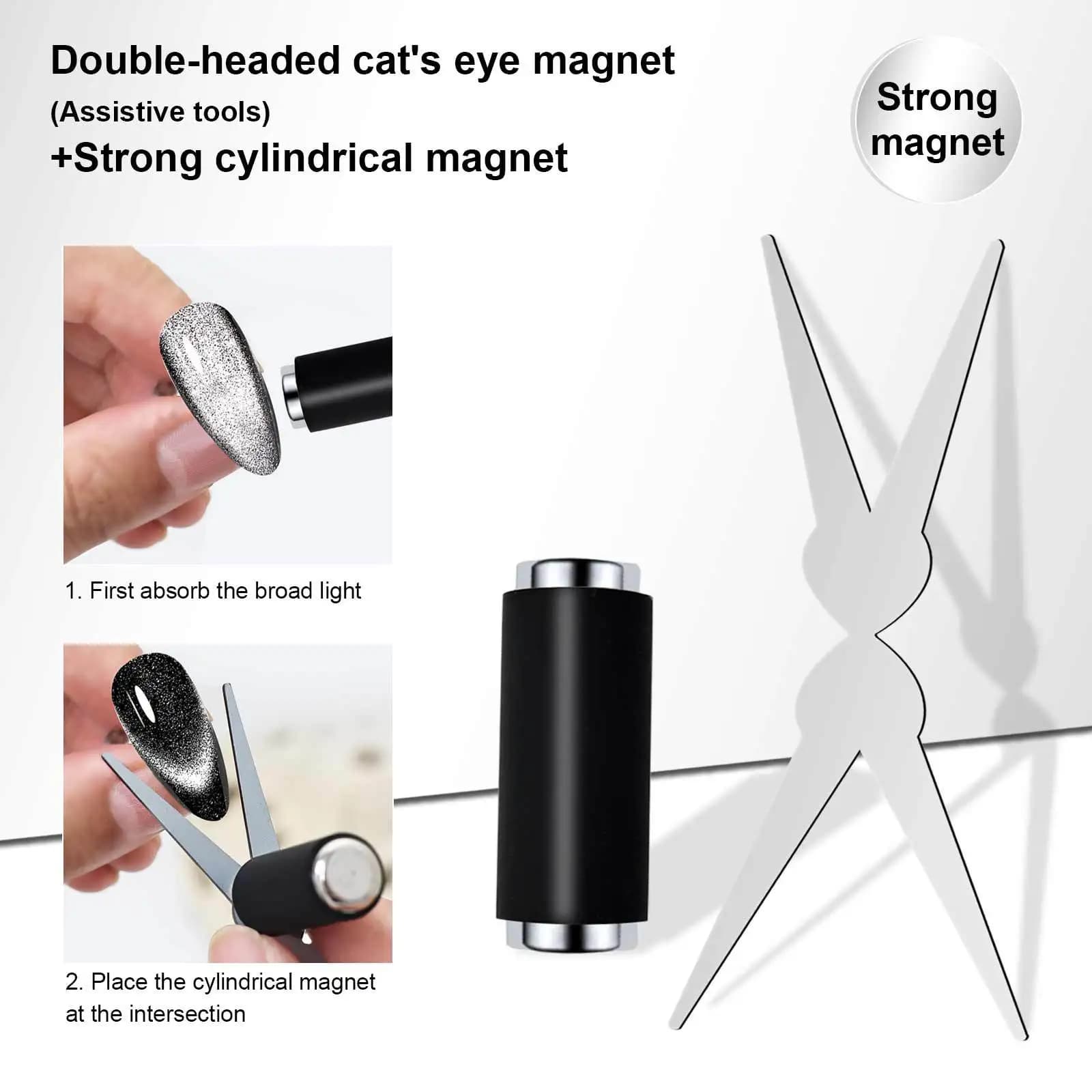 double-head French nail art magnet set — image 2