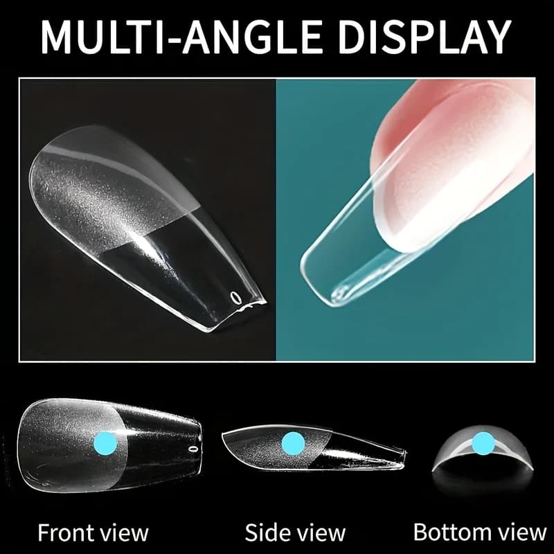 assorted press-on nail tips in stiletto, almond, square and coffin shapes — image 2