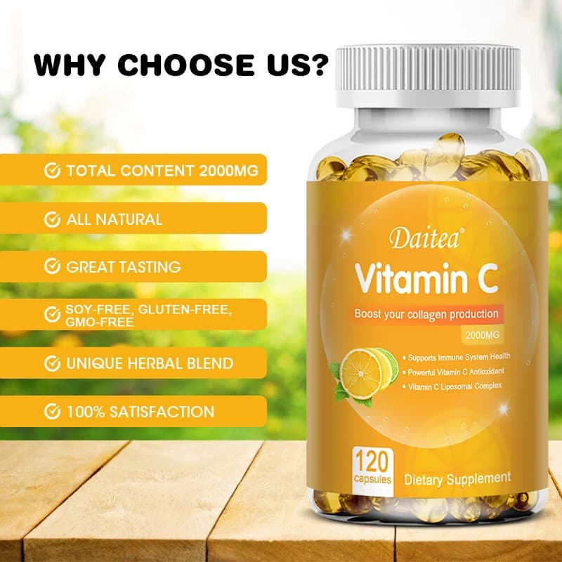 bottle of vitamin c 2000 mg capsules — image 6