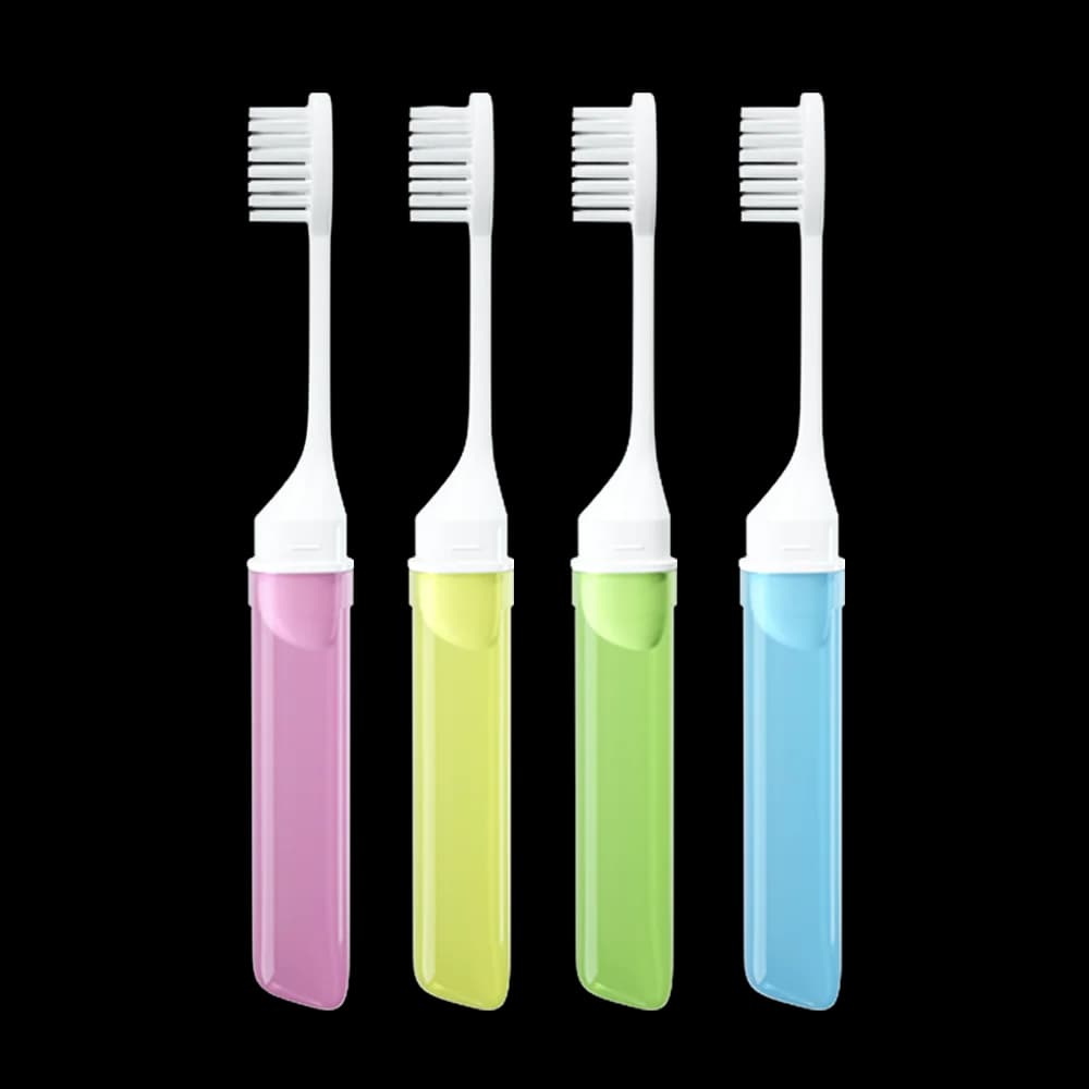 foldable mini travel toothbrush in transparent candy colors — image 6