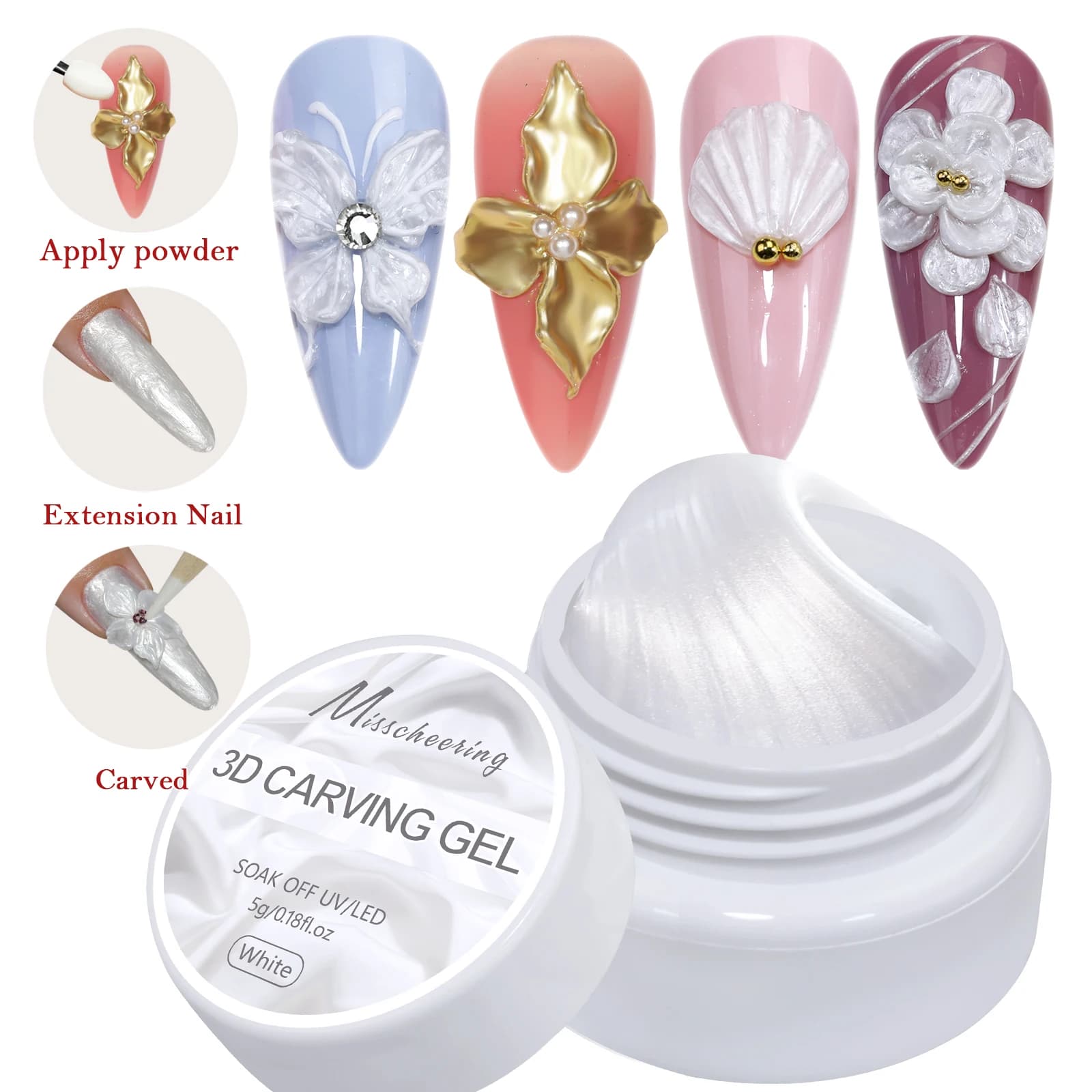 white non-stick gel nail polish bottle 5ml — image 2